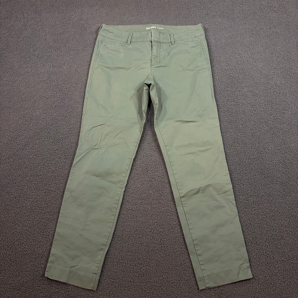 Old Navy Pants Womens 4 Green Pixie Chino Dried Herb Mid Rise Stretch S815033-16